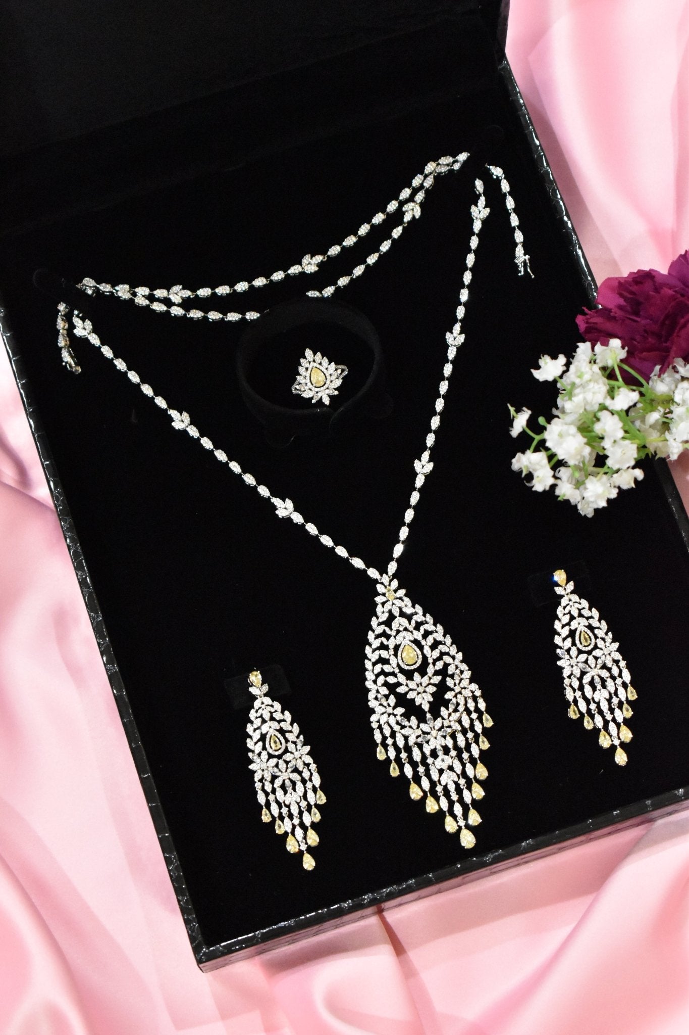 Lila Long Necklace Yellow Set