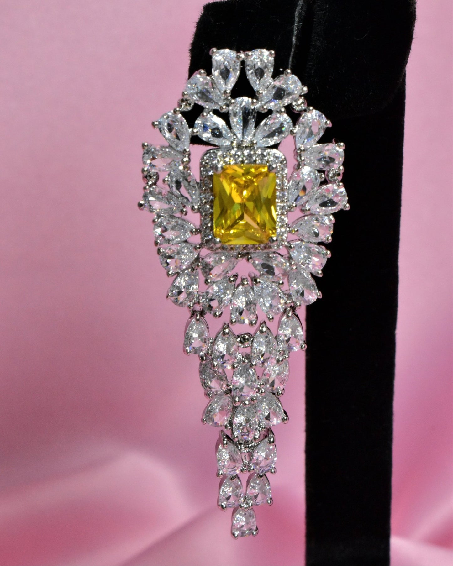 Ibtisam Long Yellow Earrings