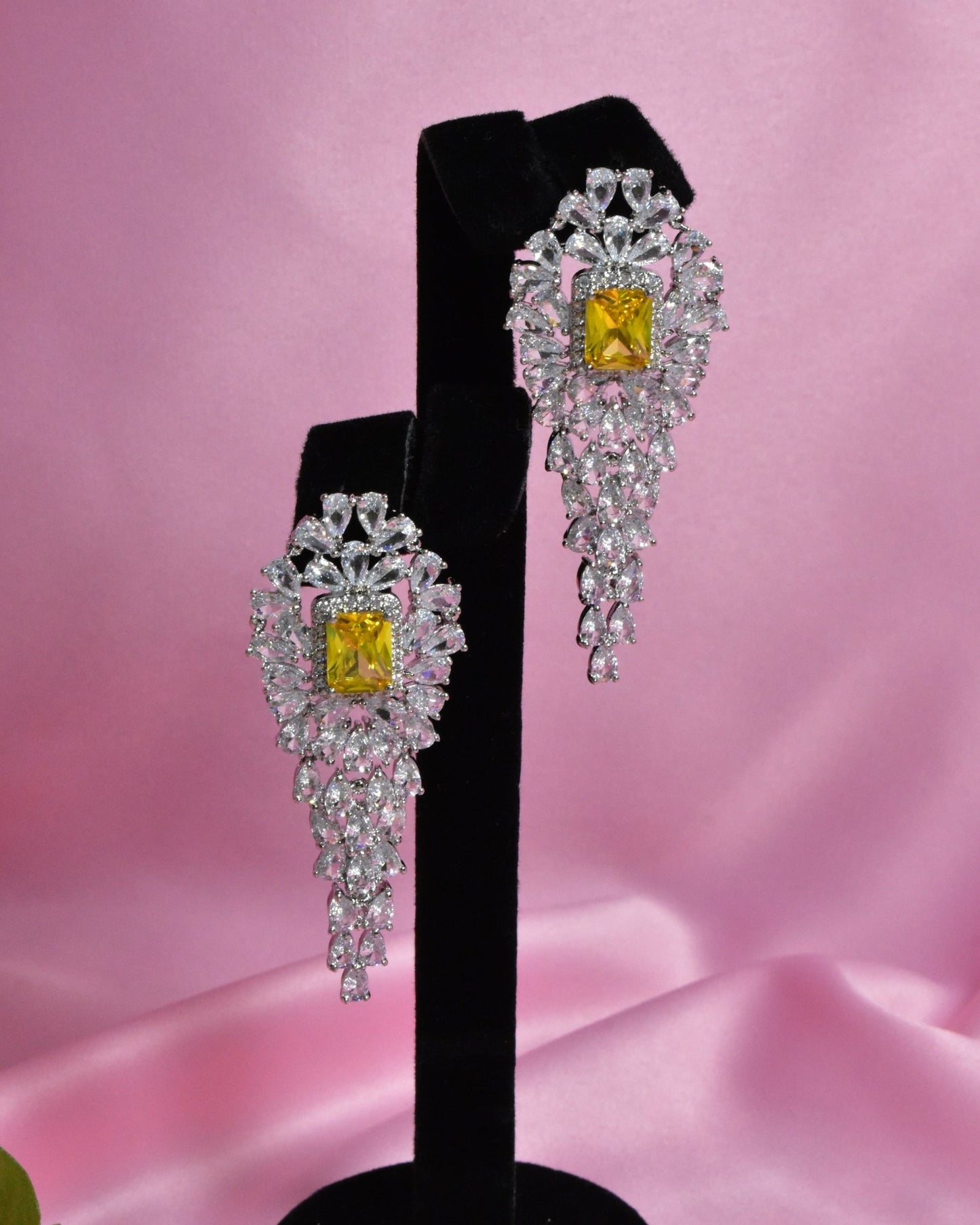 Ibtisam Long Yellow Earrings