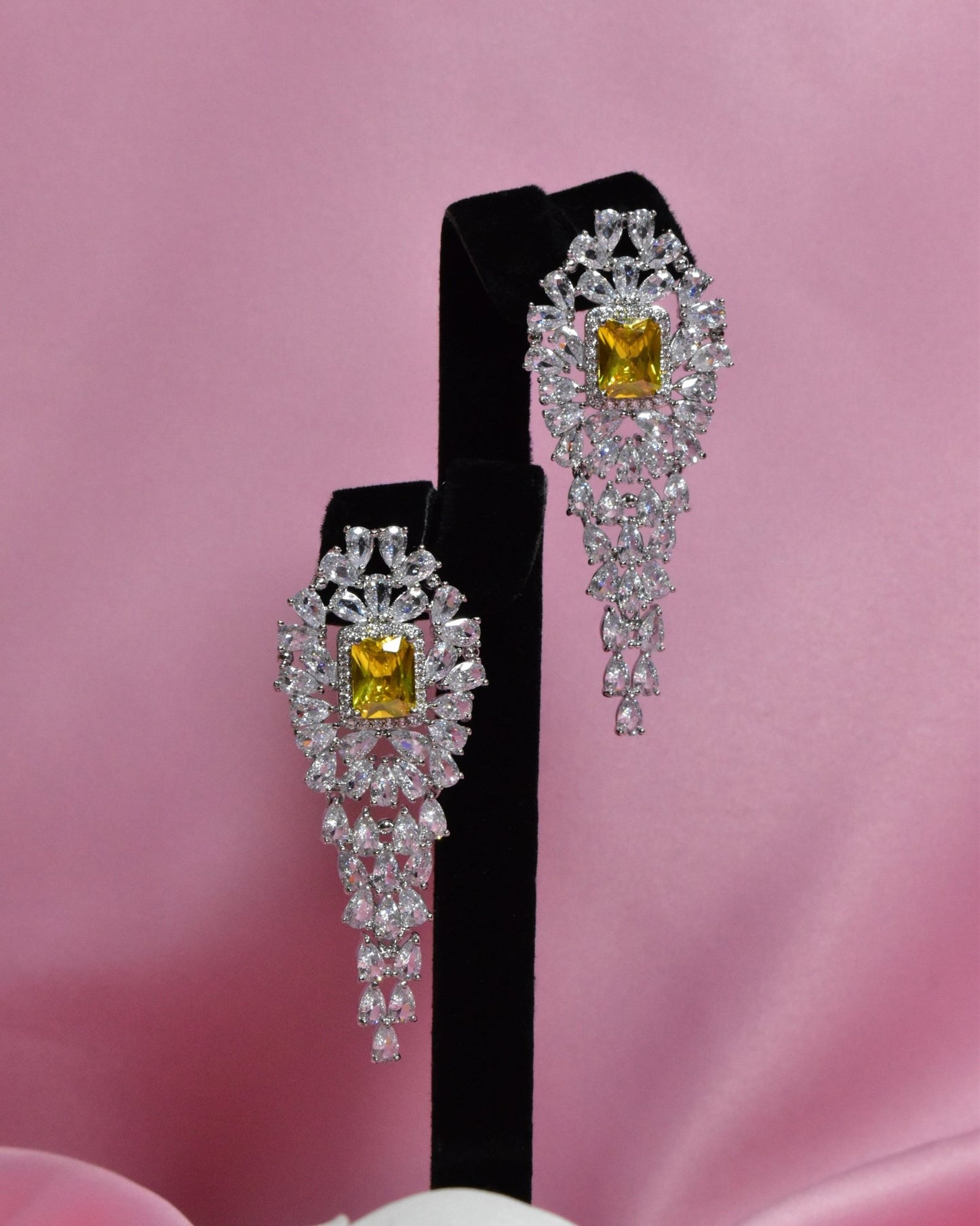 Ibtisam Long Yellow Earrings