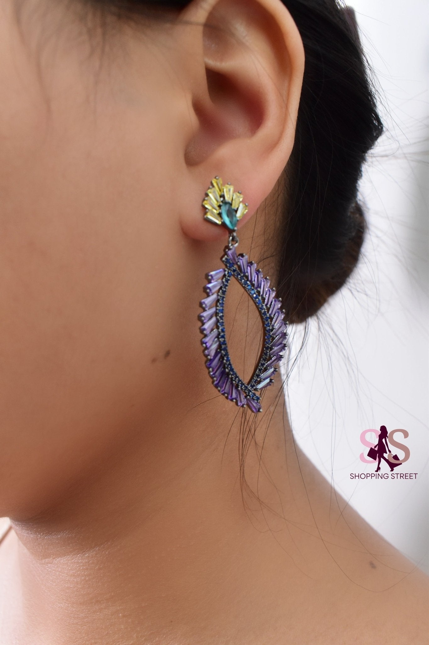 Rihab Purple Earrings