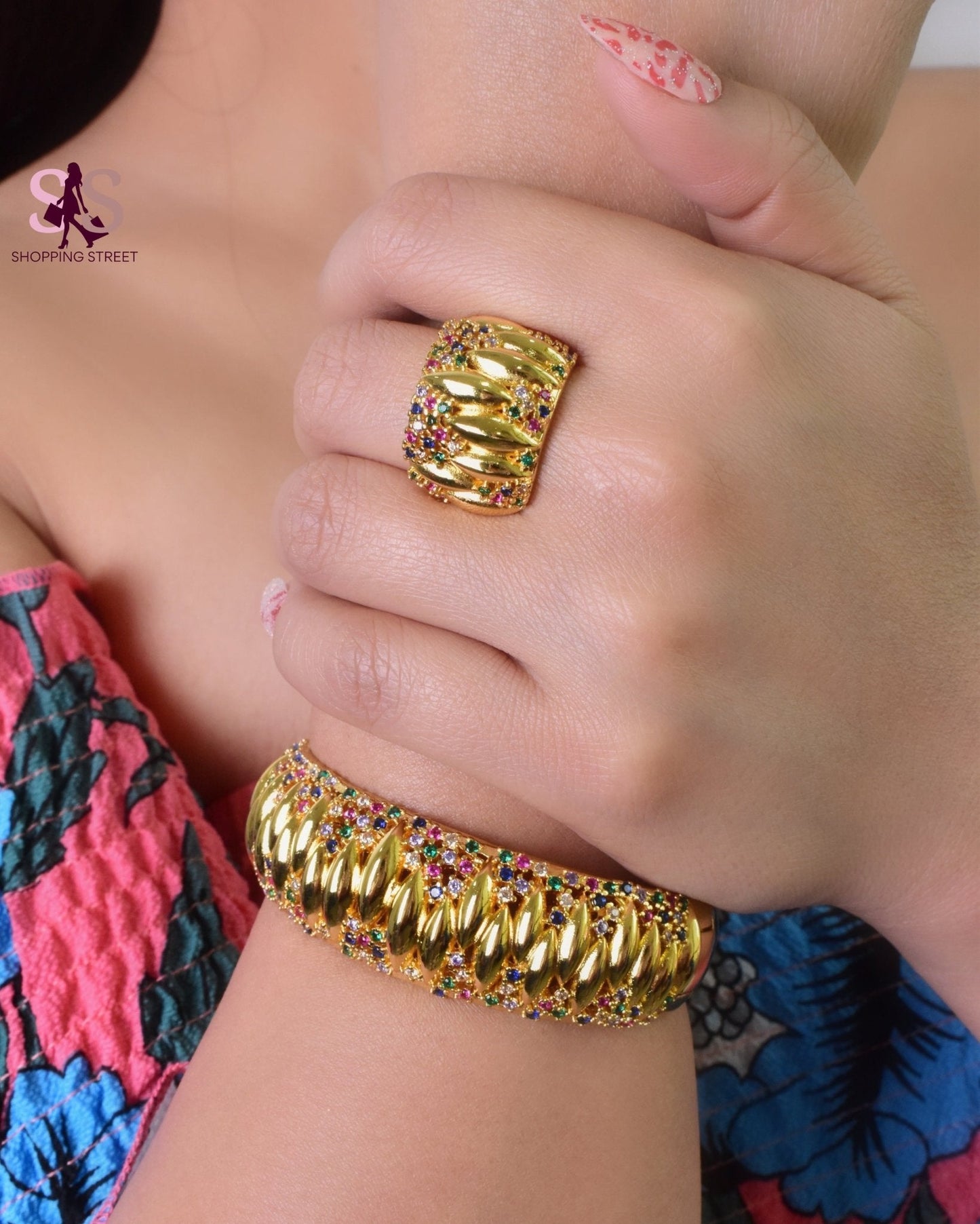 The Serene Spark Bracelet with Ring set