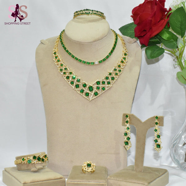 Zohal Luxurious Layers Green Set — Jewelry Set, Kuwait