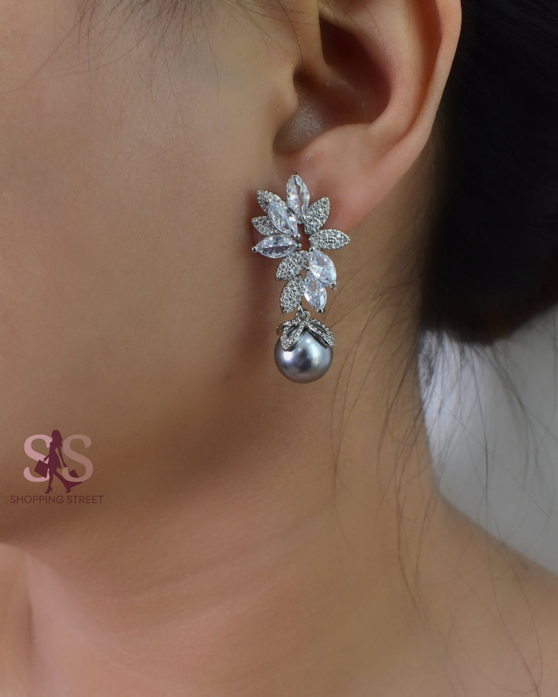 Maharani Grey Pearl Earring Ring Set 3