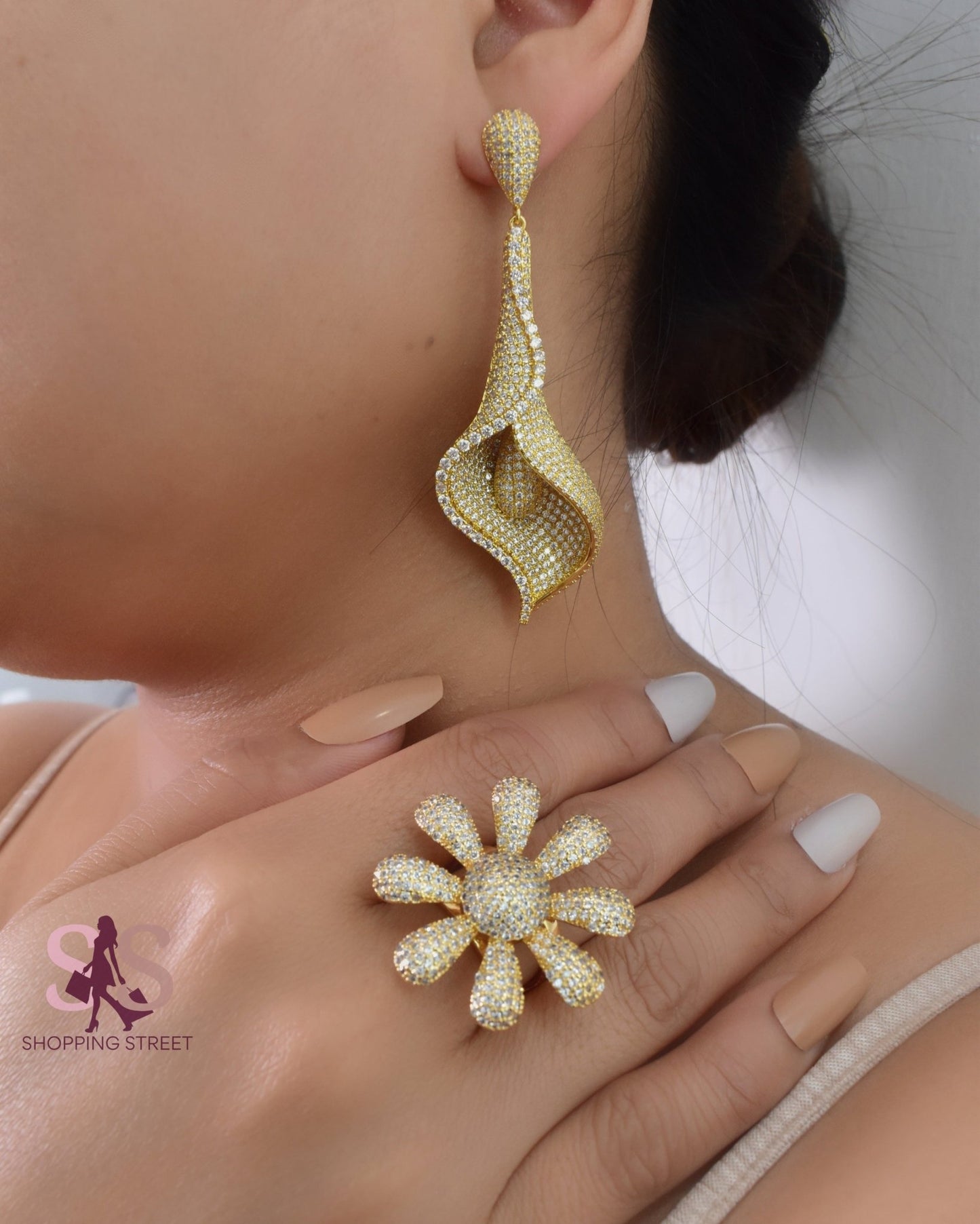 Burqan Earrings Ring Set