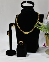 Fakhira Golden Choker 3pc Set 1