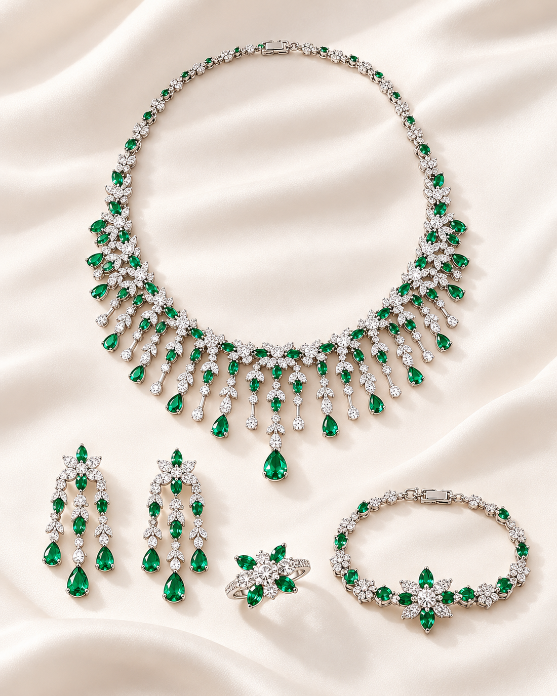 Aiza Luxurious Green Set — Jewelry Set, Kuwait — 1