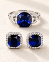 Aroub Cushion Earrings Ring Set — jewellery, Kuwait — 1