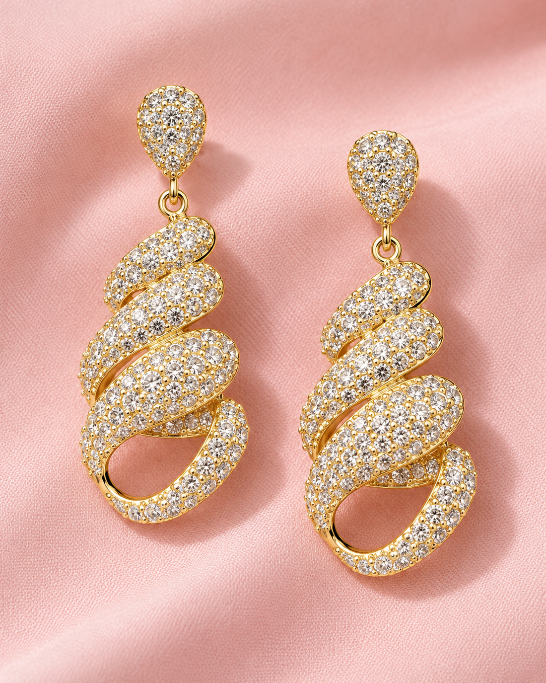 Fazia Golden Dangling Earrings — Earrings, Kuwait — 1