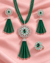 Mahnoor Pearl Long Set — Jewelry Set, Kuwait — 1