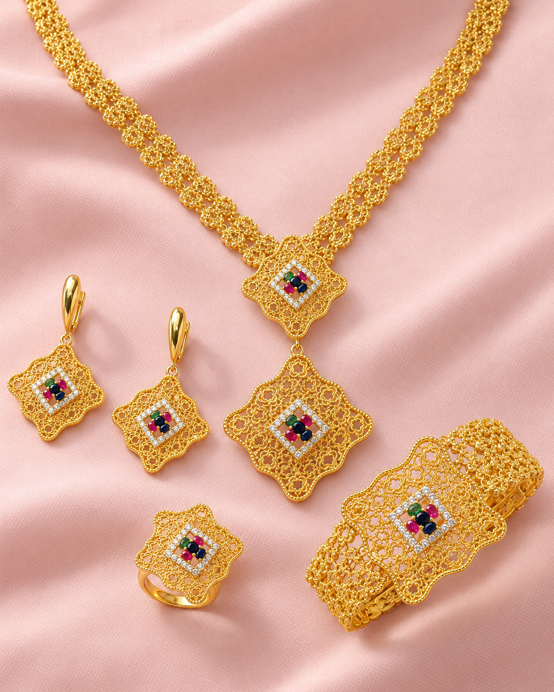 Nadia Classy Golden Set — Jewelry Set, Kuwait — 1