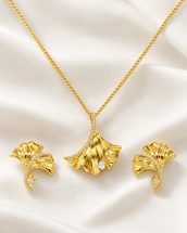 Rasha Dainty Necklace Earrings Set — Necklace, Kuwait — 1