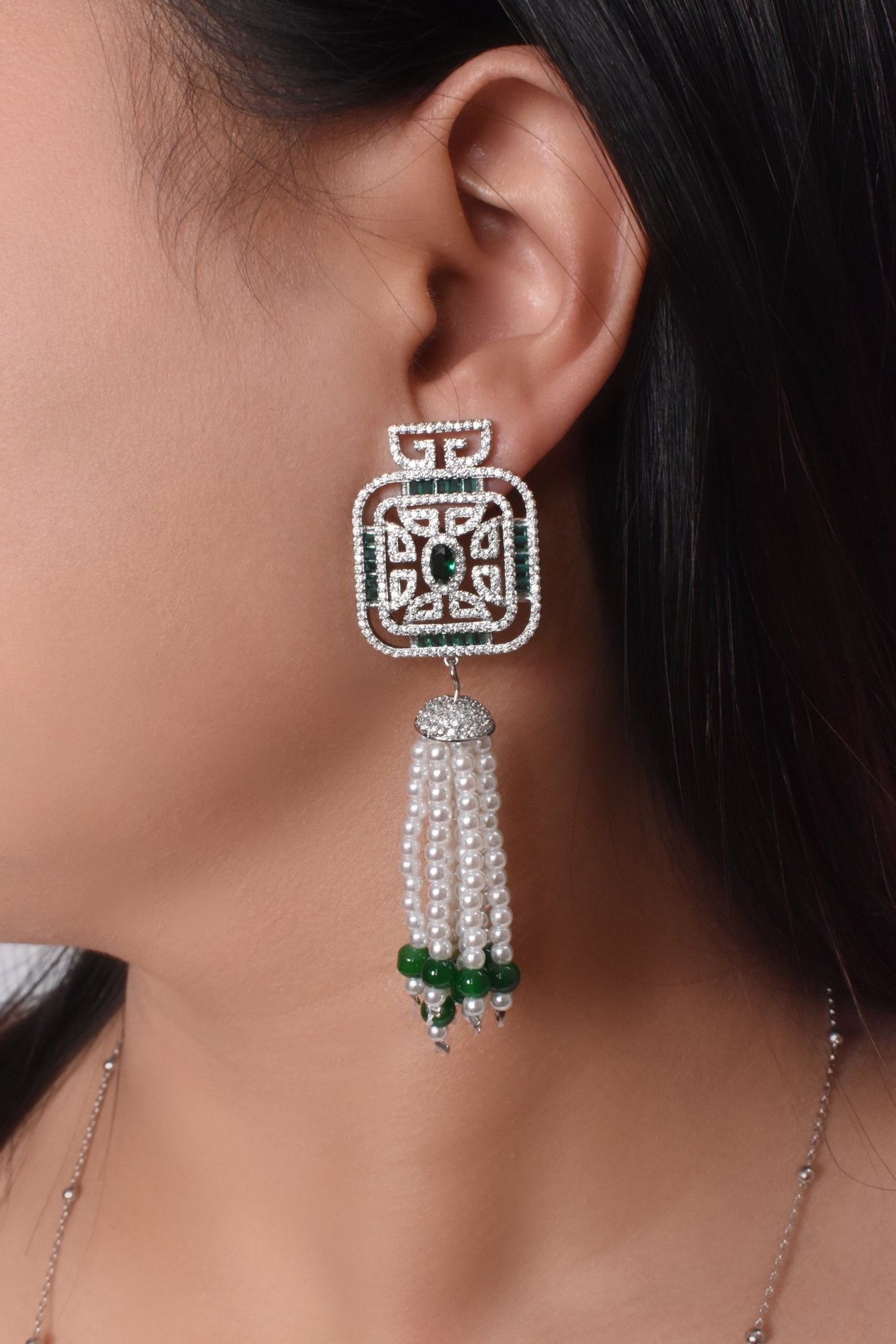 Hiba Green Pearl Set