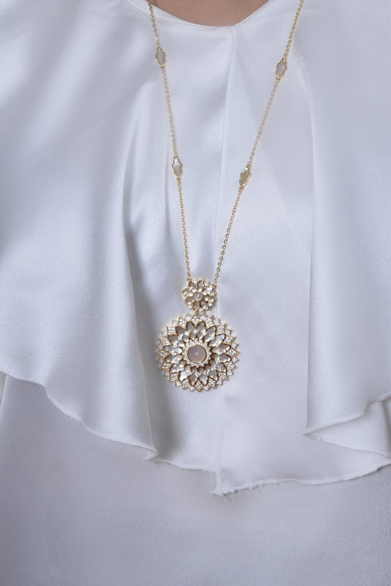 Nawal Golden Long Necklace Set