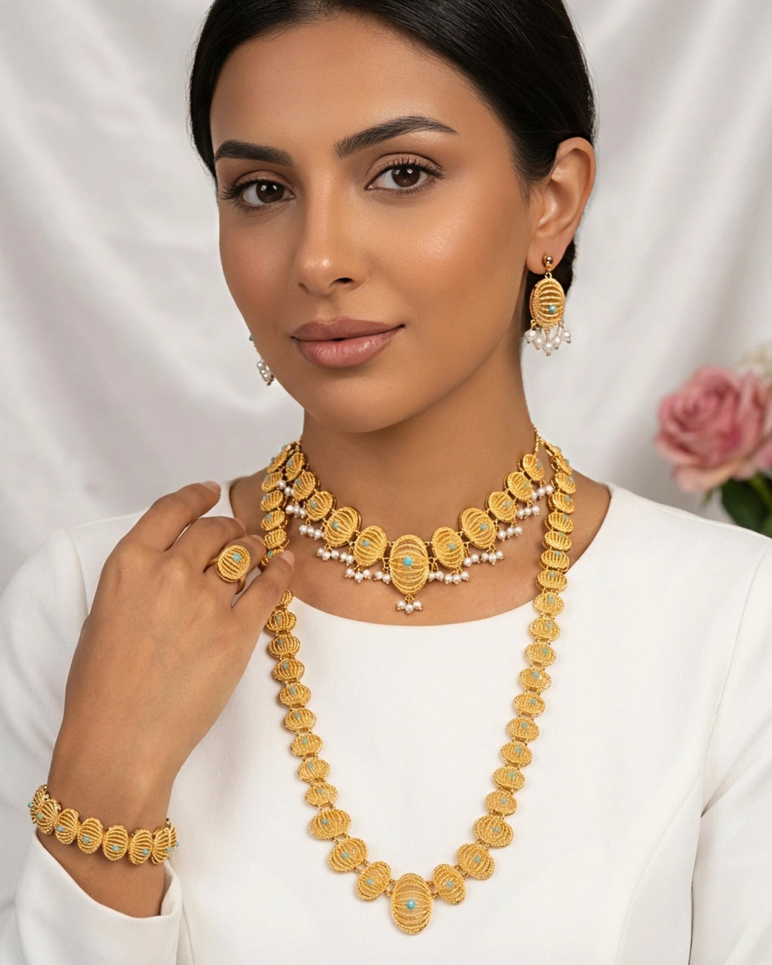 Hania Long Necklace Set — Jewelry Set, Kuwait — 2