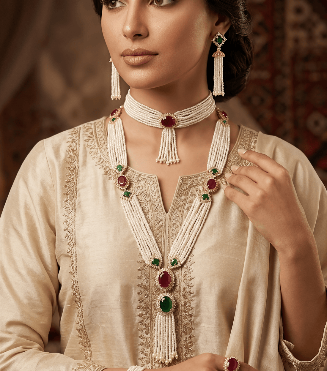 Andrea Gorgeous Pearl Set — Jewelry Set, Kuwait — 2