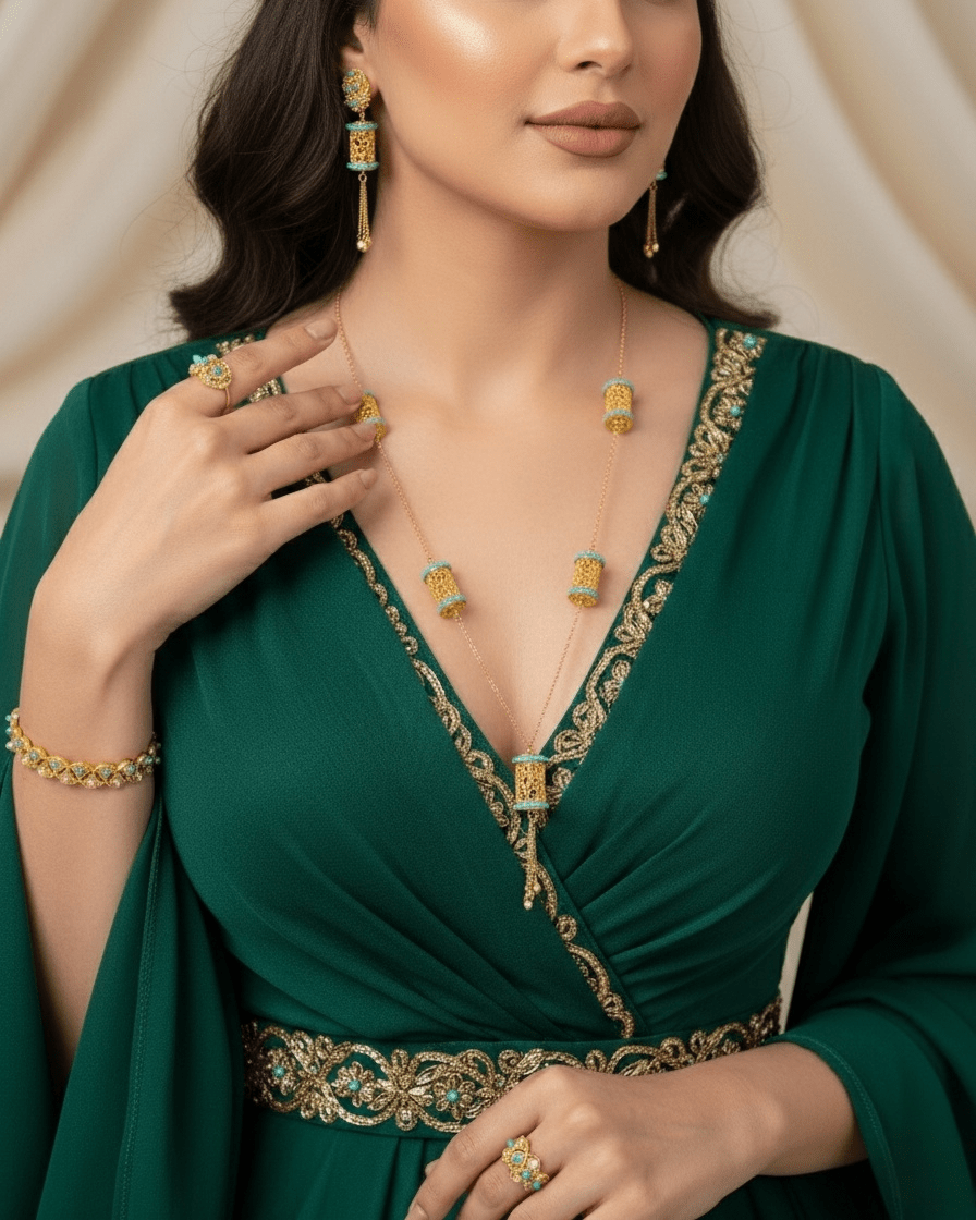 Hafsa Elegant Long Set — Jewelry Set, Kuwait — 1
