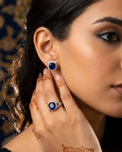 Aroub Cushion Earrings Ring Set — jewellery, Kuwait — 1