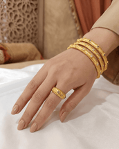 Lubna Golden Bracelet Ring Set 2