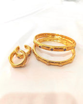 Lubna Golden Bracelet Ring Set 3