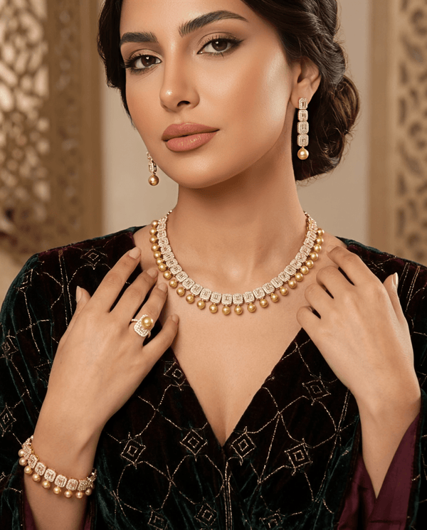 amal golden pearl set — Jewelry Set, Kuwait