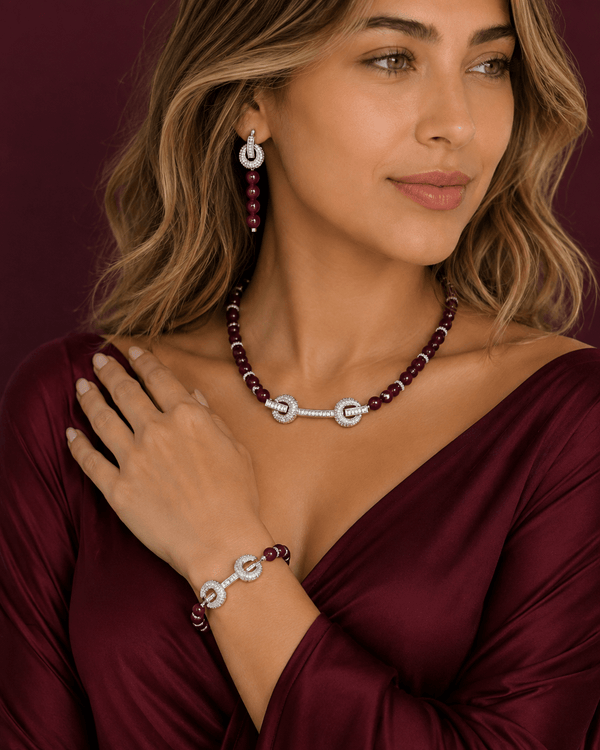 Veloura Garnet Set — jewellery, Kuwait