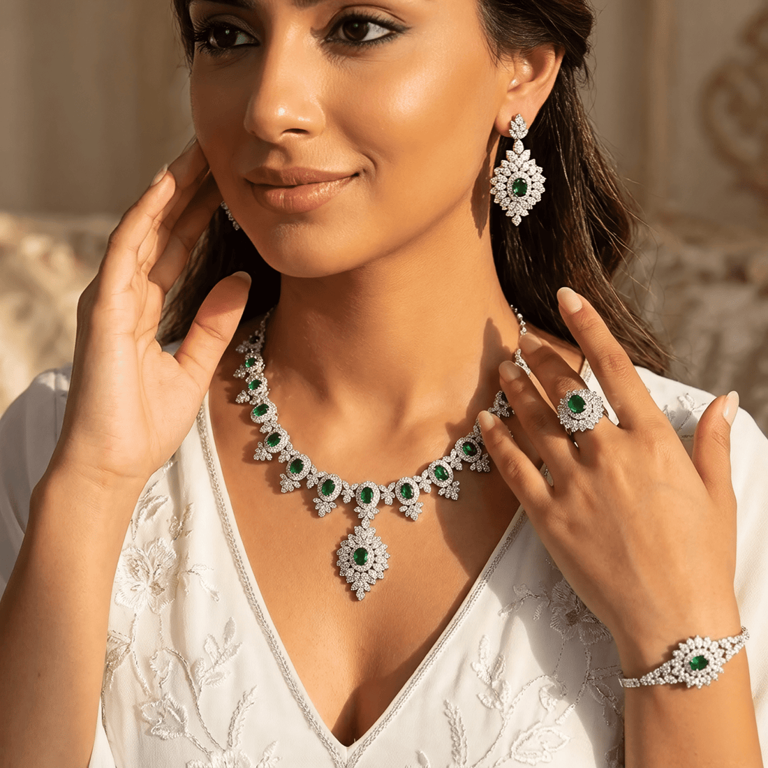 araceli green set — Jewelry Set, Kuwait — 1