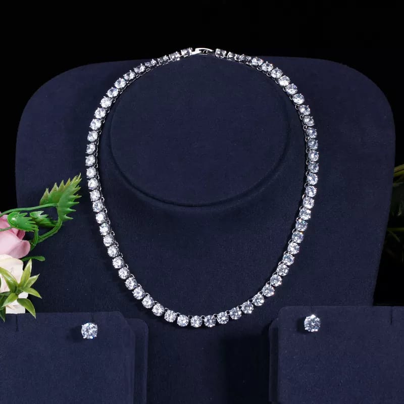 tennis necklace earrings set — Necklace, Kuwait — 2