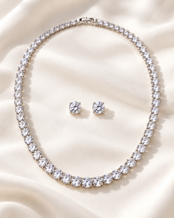 tennis necklace earrings set — Necklace, Kuwait