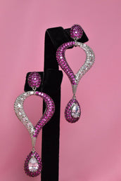 Shaima Hot Pink Long Earrings 2