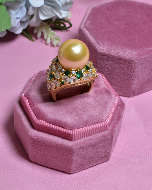 Ghawali Golden Pearl Ring