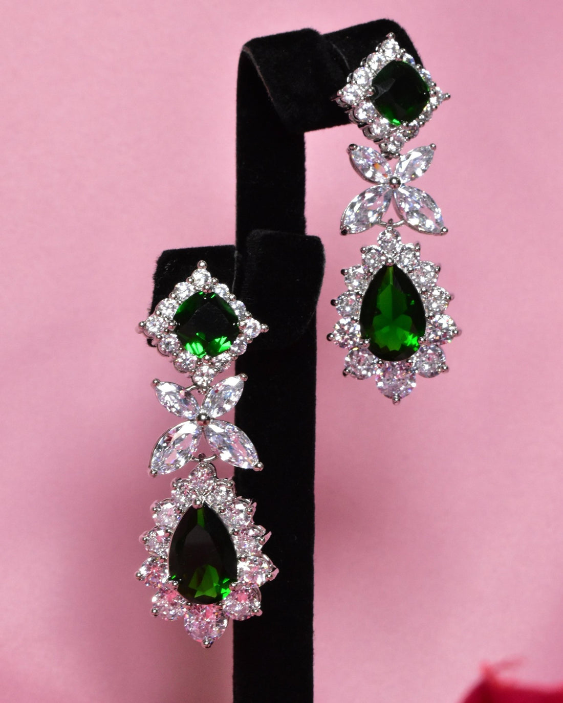 Zahra Green Zircons Earrings 1