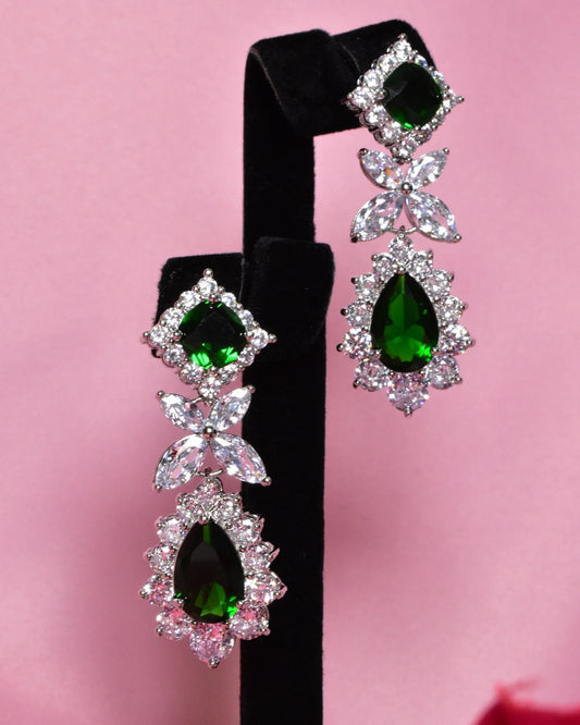 Zahra Green Zircons Earrings