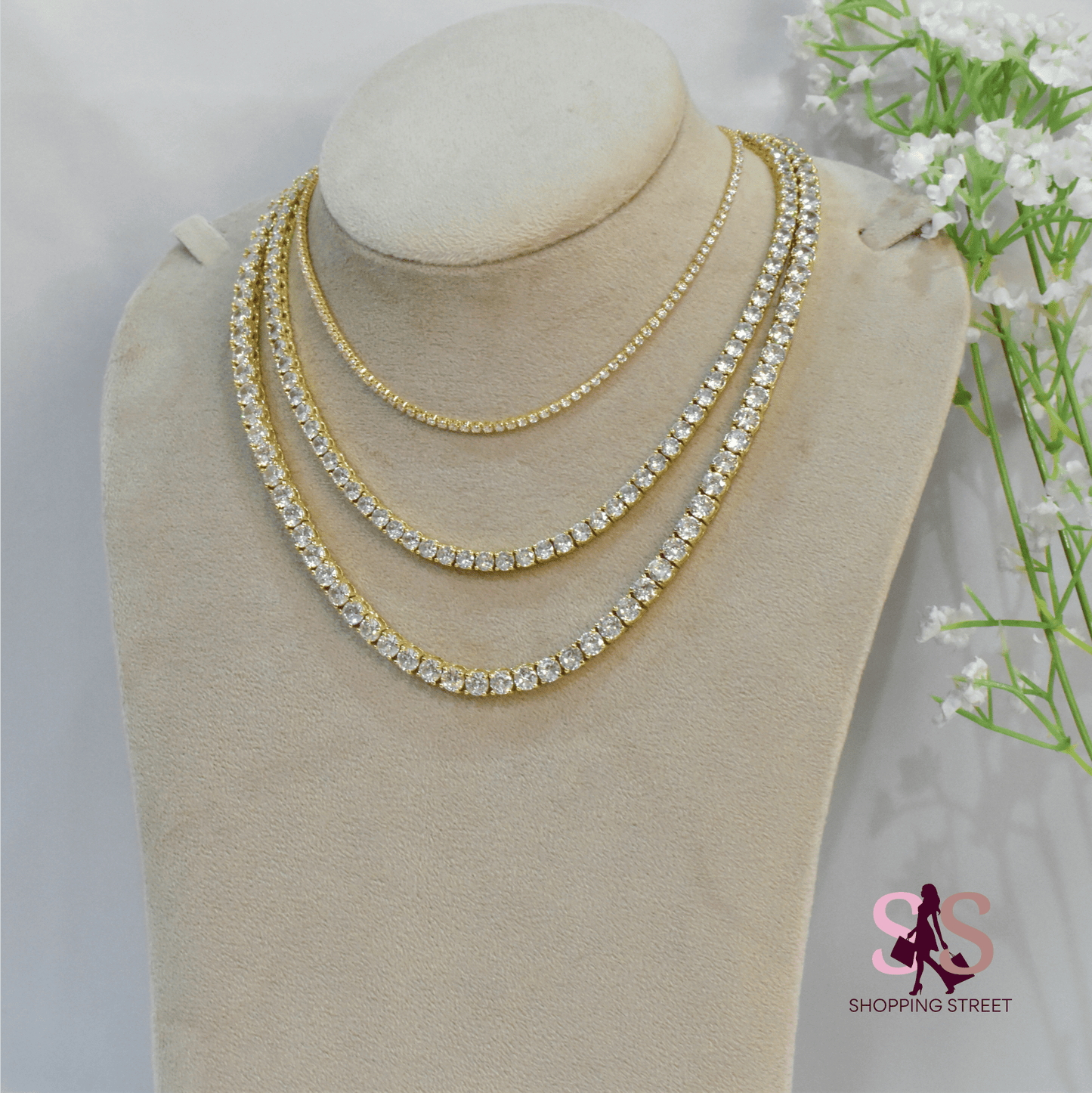 Layali Tennis layers necklaces