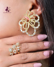 Maha Golden Earrings Ring set 1
