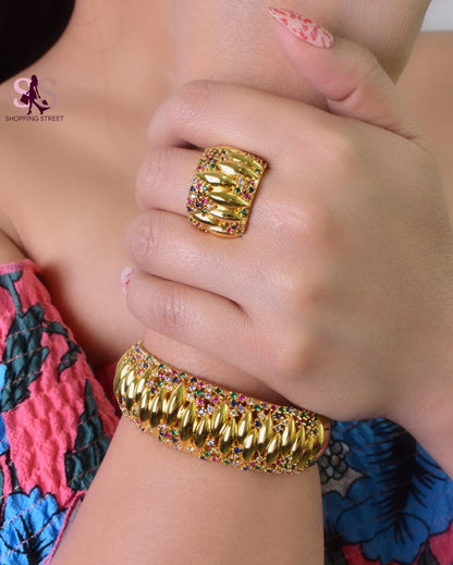 The Serene Spark Bracelet with Ring set