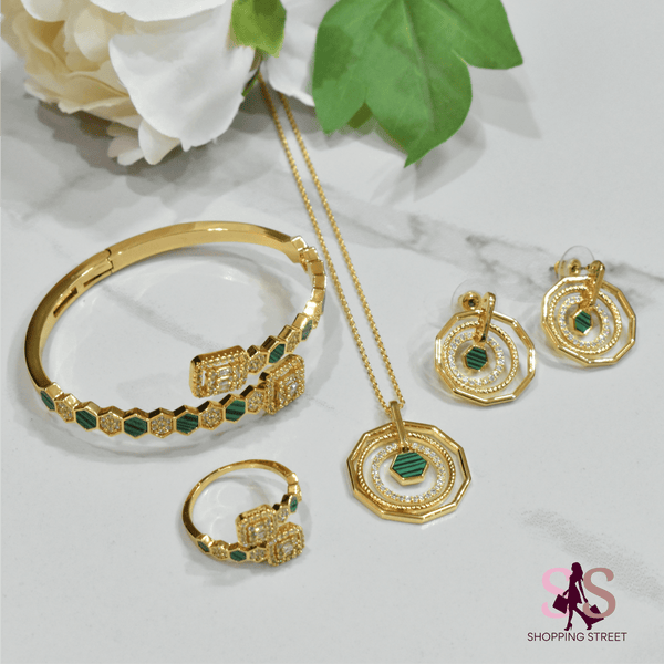 Nasira Elegant Green Set — Jewelry Set, Kuwait
