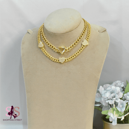 Zareena Hearts Layers Necklaces