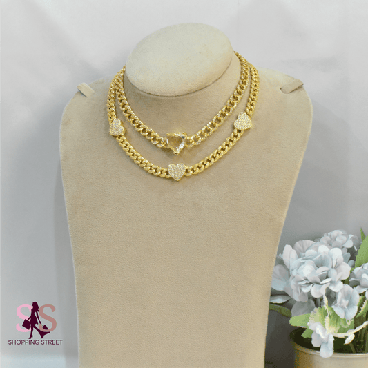 Zareena Hearts Layers Necklaces