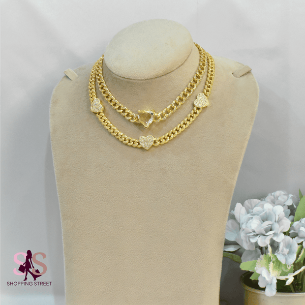 Zareena Hearts Layers Necklaces — Necklace, Kuwait