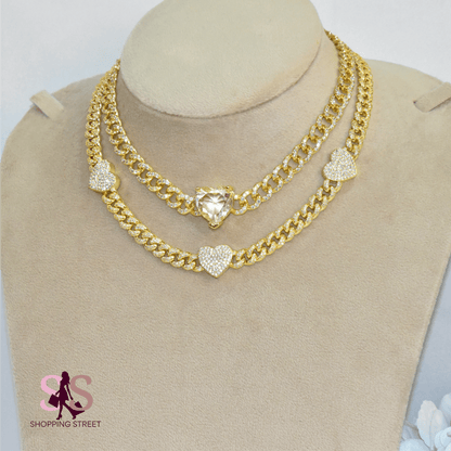 Zareena Hearts Layers Necklaces