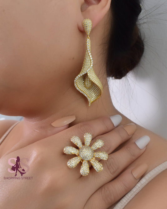 Burqan Earrings Ring Set