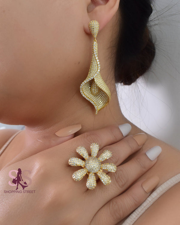 Burqan Earrings Ring Set