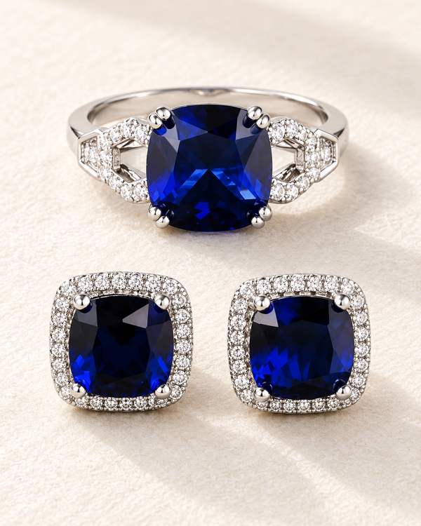 Aroub Cushion Earrings Ring Set — jewellery, Kuwait