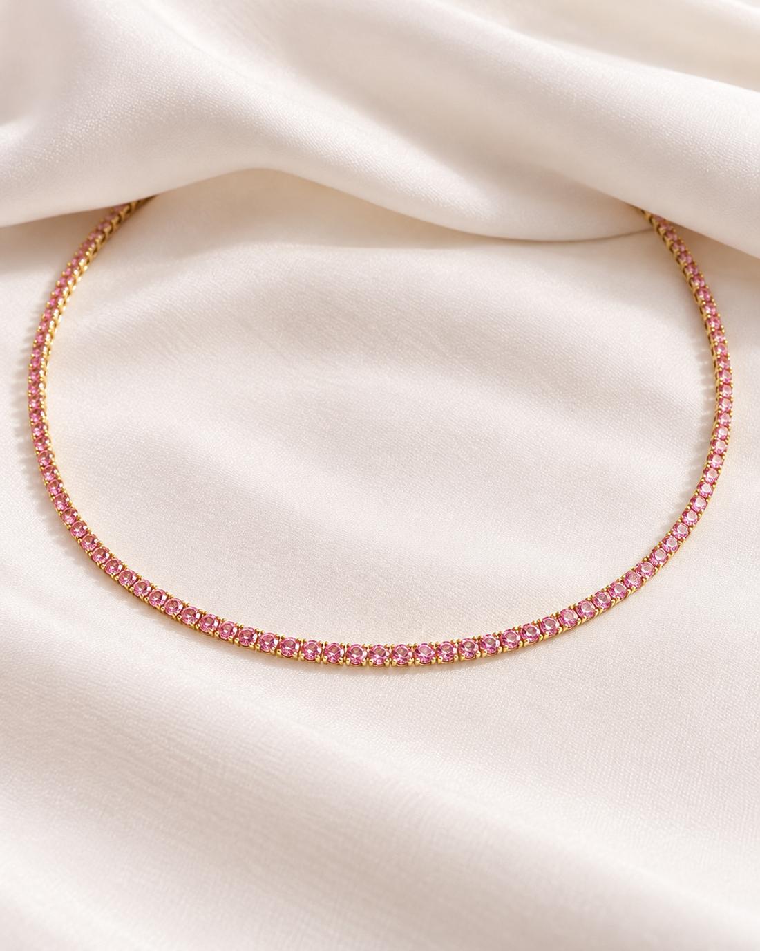 Iqlim Pink Tennis Choker 1mm — Necklace, Kuwait — 1