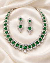 Milano Green Necklace Earrings Set — Necklace, Kuwait — 1