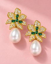Qamar Dainty Pearl Earrings — Earrings, Kuwait — 1