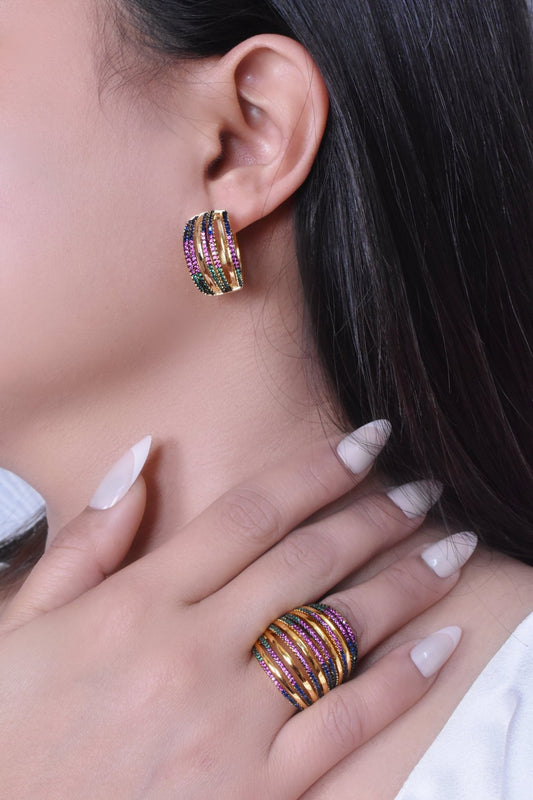 Wafa Classy Earrings Ring Set