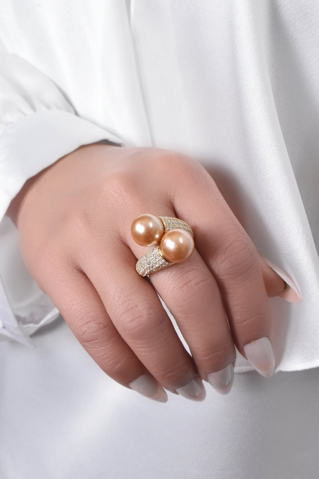 Suha Golden Pearl Ring 2