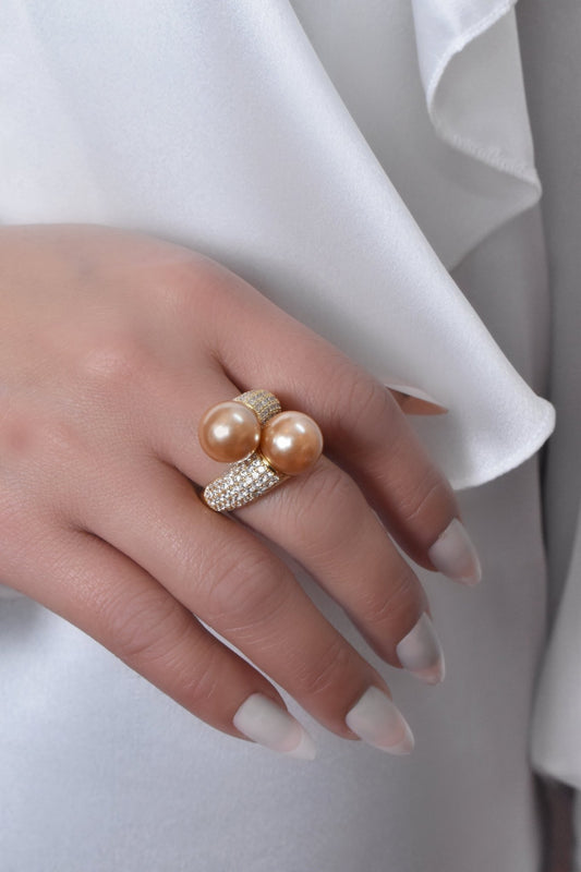 Suha Golden Pearl Ring